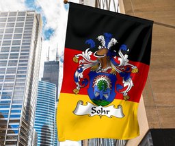 ScotsTee Shop Germans Sohr Coat of Arms on Germany Flag Garden Flag/ House Flag