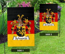 ScotsTee Shop Germans Schwartz Coat of Arms on Germany Flag Garden Flag/ House Flag