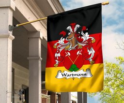 ScotsTee Shop Germans Wartmann Coat of Arms on Germany Flag Garden Flag/ House Flag