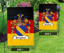 ScotsTee Shop Germans Strasser Coat of Arms on Germany Flag Garden Flag/ House Flag