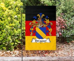 ScotsTee Shop Germans Strasser Coat of Arms on Germany Flag Garden Flag/ House Flag