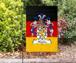 ScotsTee Shop Germans Nassau Coat of Arms on Germany Flag Garden Flag/ House Flag