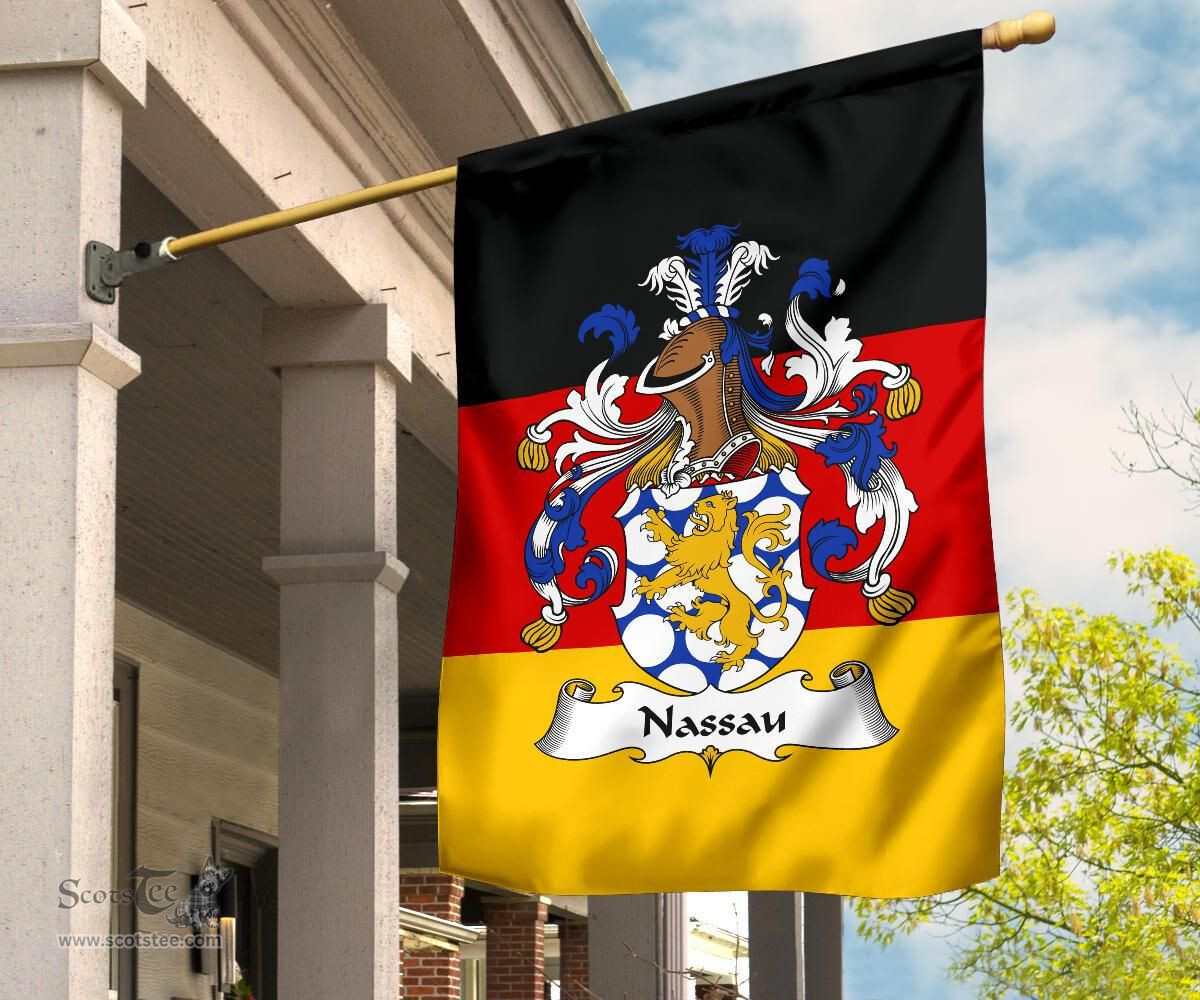ScotsTee Shop Germans Nassau Coat of Arms on Germany Flag Garden Flag/ House Flag