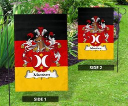 ScotsTee Shop Germans Munden Coat of Arms on Germany Flag Garden Flag/ House Flag