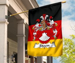 ScotsTee Shop Germans Steen Coat of Arms on Germany Flag Garden Flag/ House Flag