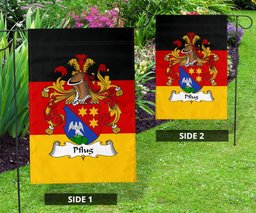 ScotsTee Shop Germans Pflug Coat of Arms on Germany Flag Garden Flag/ House Flag