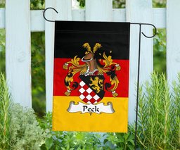 ScotsTee Shop Germans Peck Coat of Arms on Germany Flag Garden Flag/ House Flag