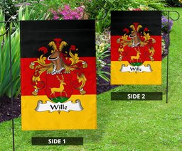 ScotsTee Shop Germans Wille Coat of Arms on Germany Flag Garden Flag/ House Flag