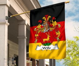 ScotsTee Shop Germans Wille Coat of Arms on Germany Flag Garden Flag/ House Flag