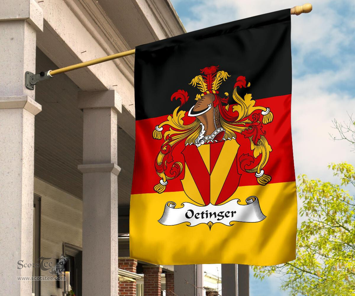 ScotsTee Shop Germans Oetinger Coat of Arms on Germany Flag Garden Flag/ House Flag