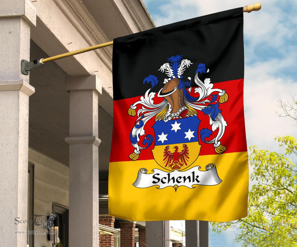 ScotsTee Shop Germans Schenk Coat of Arms on Germany Flag Garden Flag/ House Flag