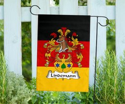 ScotsTee Shop Germans Lindemann Coat of Arms on Germany Flag Garden Flag/ House Flag