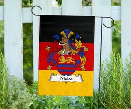 ScotsTee Shop Germans Niclas Coat of Arms on Germany Flag Garden Flag/ House Flag