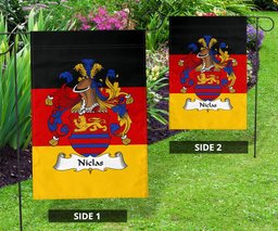 ScotsTee Shop Germans Niclas Coat of Arms on Germany Flag Garden Flag/ House Flag