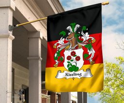 ScotsTee Shop Germans Kissling Coat of Arms on Germany Flag Garden Flag/ House Flag