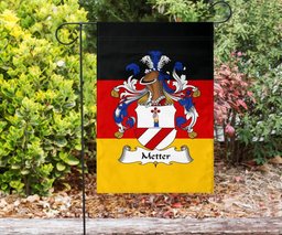 ScotsTee Shop Germans Metter Coat of Arms on Germany Flag Garden Flag/ House Flag