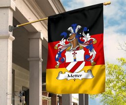 ScotsTee Shop Germans Metter Coat of Arms on Germany Flag Garden Flag/ House Flag