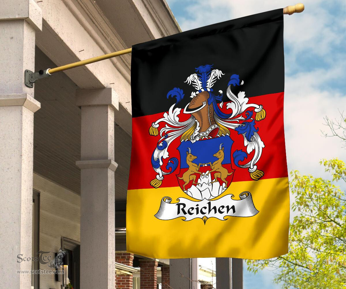 ScotsTee Shop Germans Reichen Coat of Arms on Germany Flag Garden Flag/ House Flag