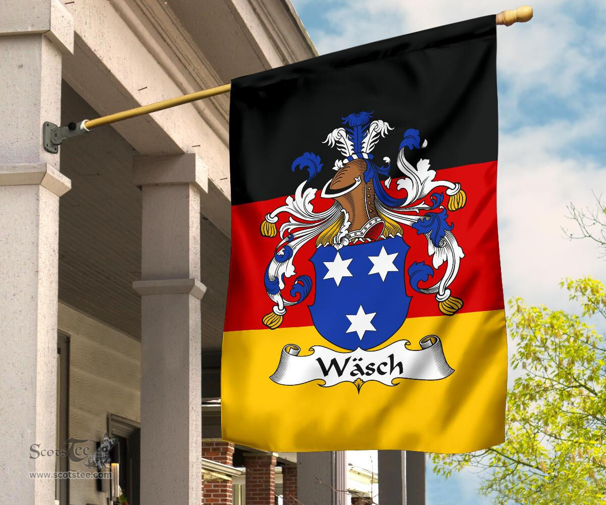 ScotsTee Shop Germans Wasch Coat of Arms on Germany Flag Garden Flag/ House Flag