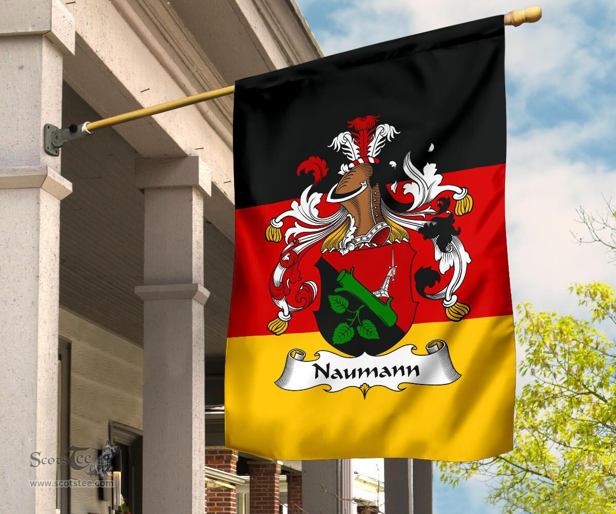 ScotsTee Shop Germans Naumann Coat of Arms on Germany Flag Garden Flag/ House Flag