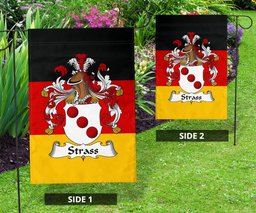 ScotsTee Shop Germans Strass Coat of Arms on Germany Flag Garden Flag/ House Flag