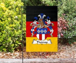 ScotsTee Shop Germans Thomas Coat of Arms on Germany Flag Garden Flag/ House Flag