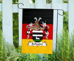ScotsTee Shop Germans Schaper Coat of Arms on Germany Flag Garden Flag/ House Flag