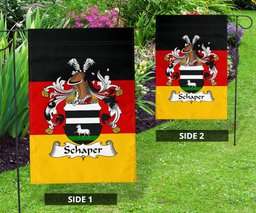 ScotsTee Shop Germans Schaper Coat of Arms on Germany Flag Garden Flag/ House Flag