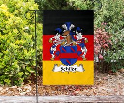 ScotsTee Shop Germans Schildt Coat of Arms on Germany Flag Garden Flag/ House Flag