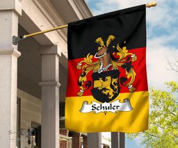ScotsTee Shop Germans Schuler Coat of Arms on Germany Flag Garden Flag/ House Flag