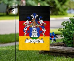ScotsTee Shop Germans Teutsch Coat of Arms on Germany Flag Garden Flag/ House Flag