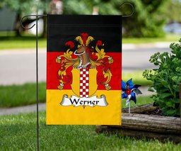 ScotsTee Shop Germans Werner Coat of Arms on Germany Flag Garden Flag/ House Flag