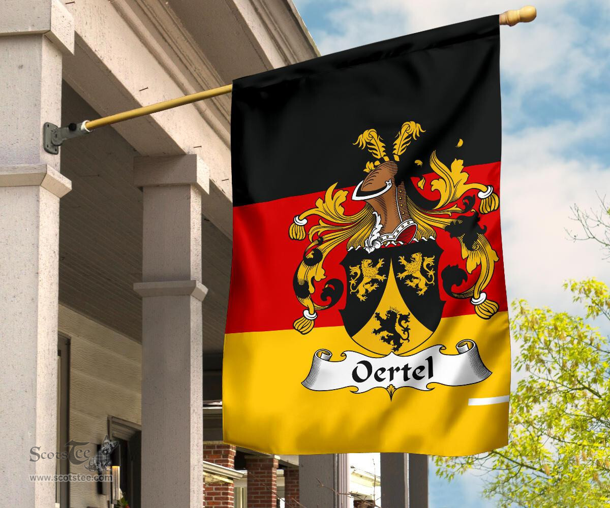 ScotsTee Shop Germans Oertel Coat of Arms on Germany Flag Garden Flag/ House Flag