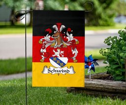 ScotsTee Shop Germans Schwind Coat of Arms on Germany Flag Garden Flag/ House Flag
