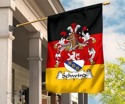 ScotsTee Shop Germans Schwind Coat of Arms on Germany Flag Garden Flag/ House Flag