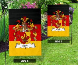 ScotsTee Shop Germans Kurn Coat of Arms on Germany Flag Garden Flag/ House Flag