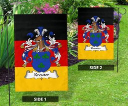 ScotsTee Shop Germans Kreuter Coat of Arms on Germany Flag Garden Flag/ House Flag