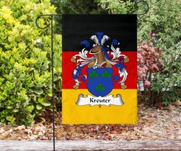 ScotsTee Shop Germans Kreuter Coat of Arms on Germany Flag Garden Flag/ House Flag