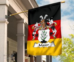 ScotsTee Shop Germans Maier Coat of Arms on Germany Flag Garden Flag/ House Flag