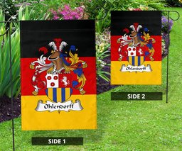 ScotsTee Shop Germans Ohlendorff Coat of Arms on Germany Flag Garden Flag/ House Flag