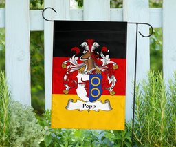 ScotsTee Shop Germans Popp Coat of Arms on Germany Flag Garden Flag/ House Flag
