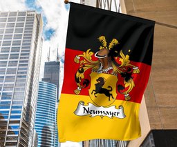 ScotsTee Shop Germans Neumayer Coat of Arms on Germany Flag Garden Flag/ House Flag