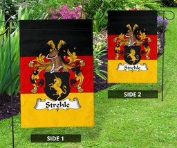 ScotsTee Shop Germans Strehle Coat of Arms on Germany Flag Garden Flag/ House Flag