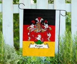 ScotsTee Shop Germans Perger Coat of Arms on Germany Flag Garden Flag/ House Flag