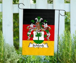 ScotsTee Shop Germans Schlenk Coat of Arms on Germany Flag Garden Flag/ House Flag