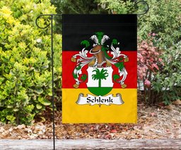 ScotsTee Shop Germans Schlenk Coat of Arms on Germany Flag Garden Flag/ House Flag