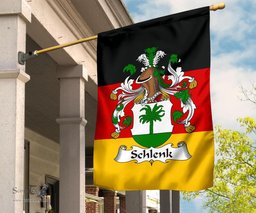 ScotsTee Shop Germans Schlenk Coat of Arms on Germany Flag Garden Flag/ House Flag