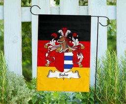 ScotsTee Shop Germans Sahr Coat of Arms on Germany Flag Garden Flag/ House Flag