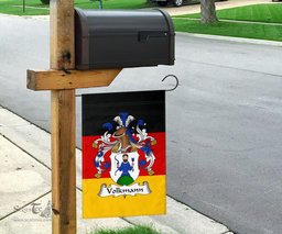 ScotsTee Shop Germans Volkmann Coat of Arms on Germany Flag Garden Flag/ House Flag