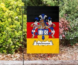 ScotsTee Shop Germans Spielmann Coat of Arms on Germany Flag Garden Flag/ House Flag